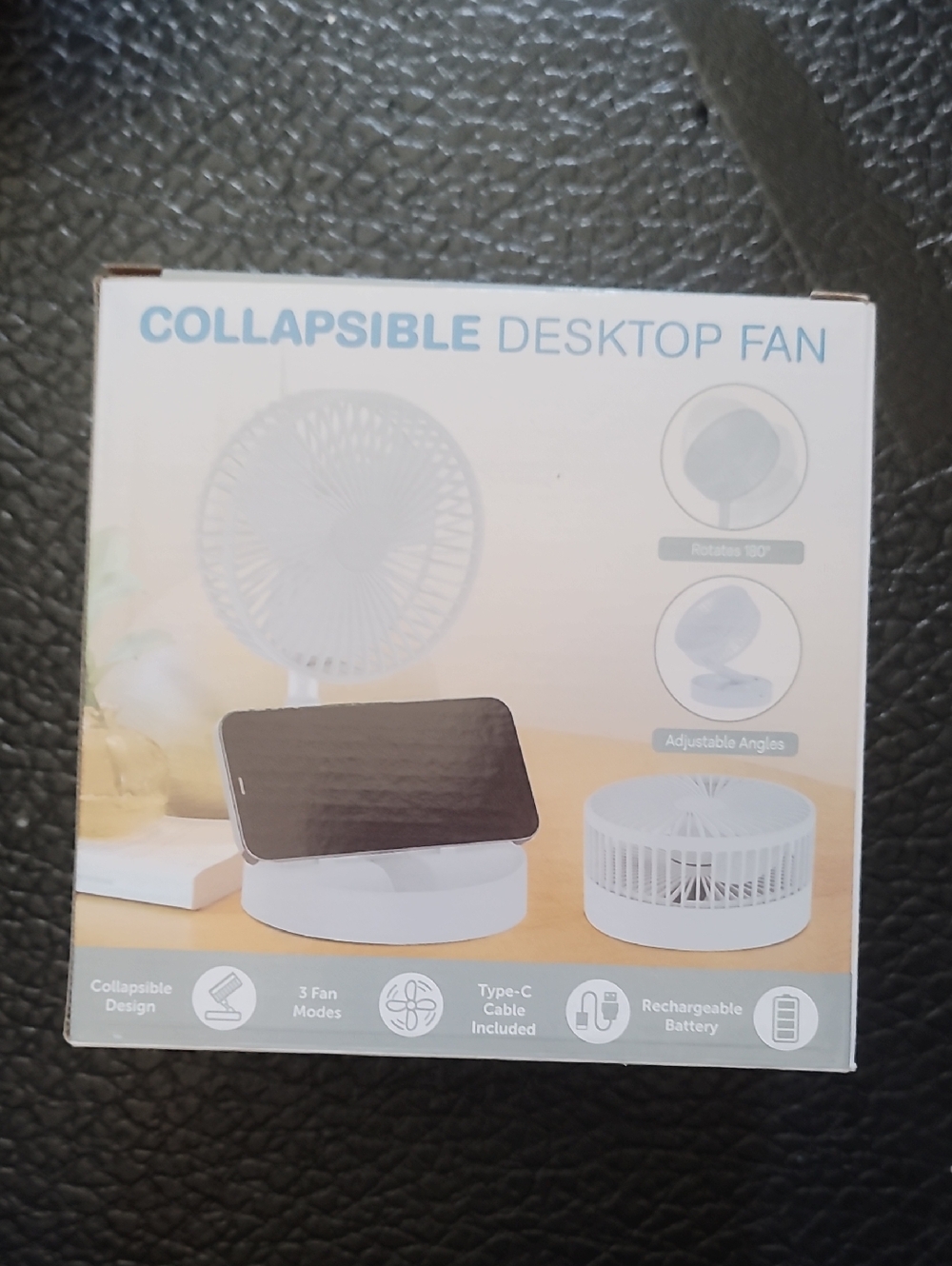 White Collapsible Portable Desktop Fan